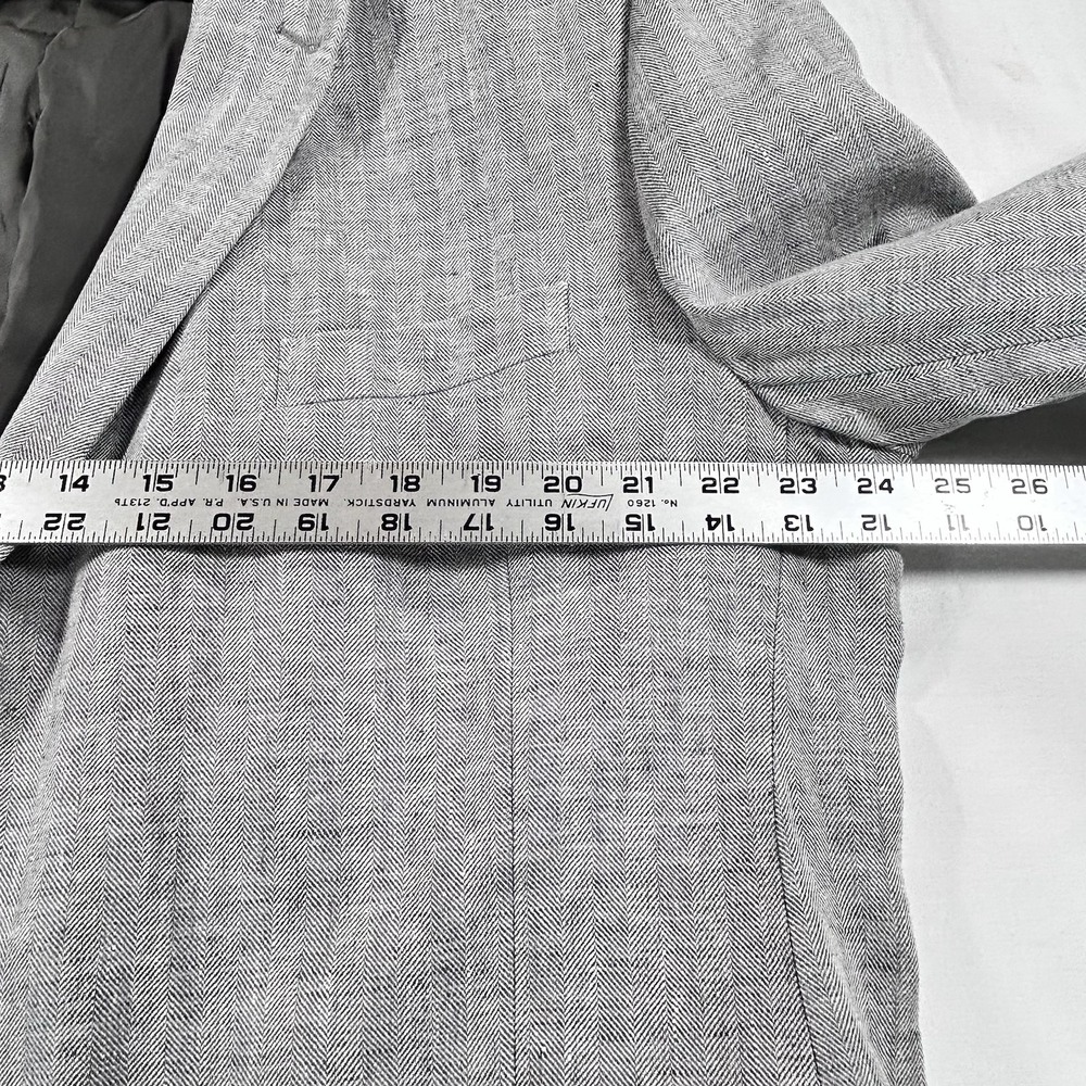 Rodd & Gunn Sport Coat Mens 3XL Gray Linen Herringbone Two Button Jacket - Picture 8 of 13